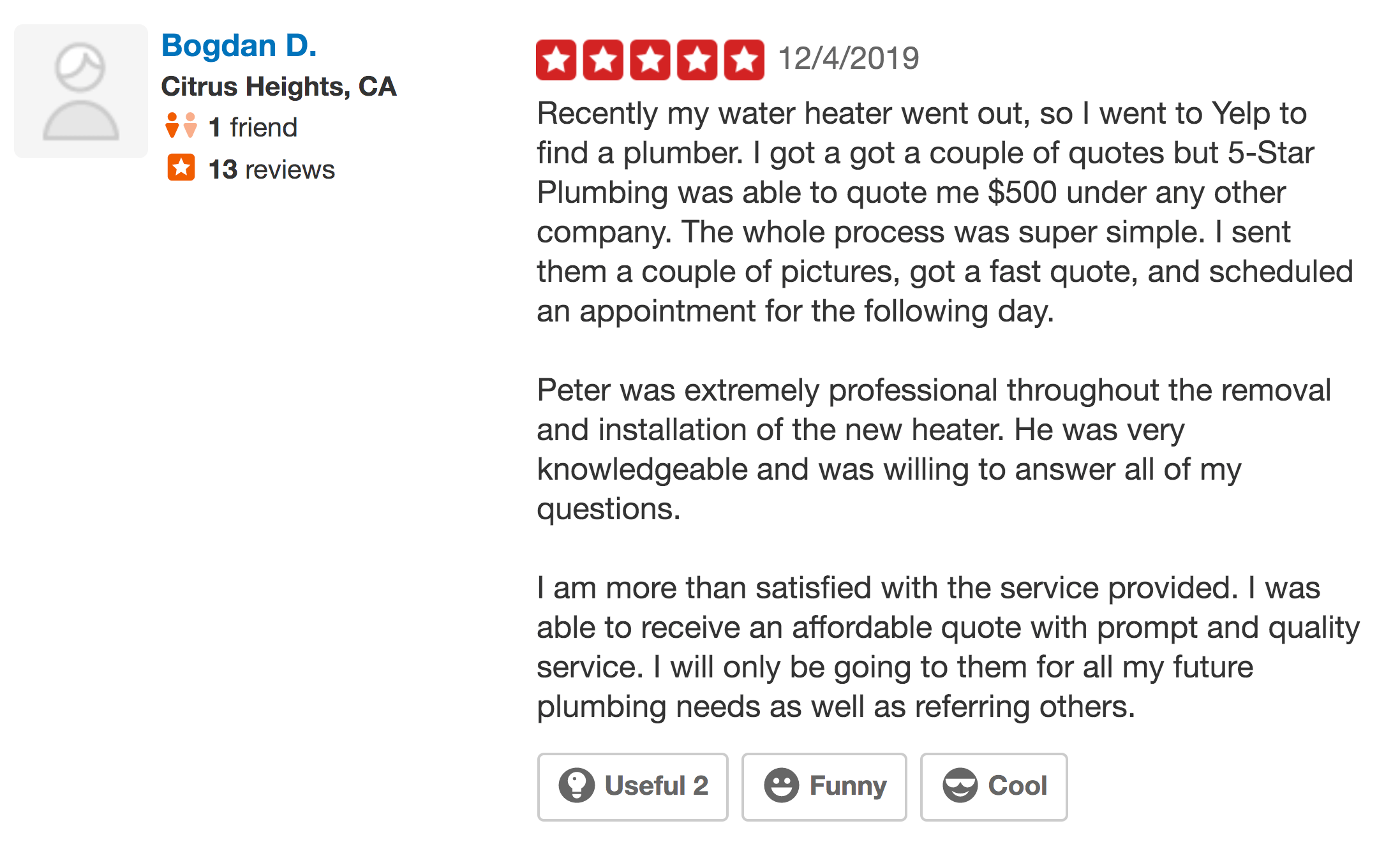 yelp review